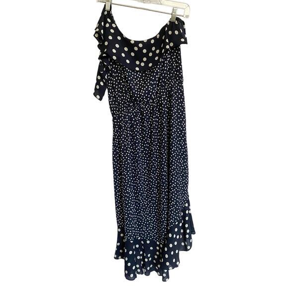 A NEW DAY Women's Polka Dot One Shoulder Midi Dress SZ L - Picture 9 of 13
